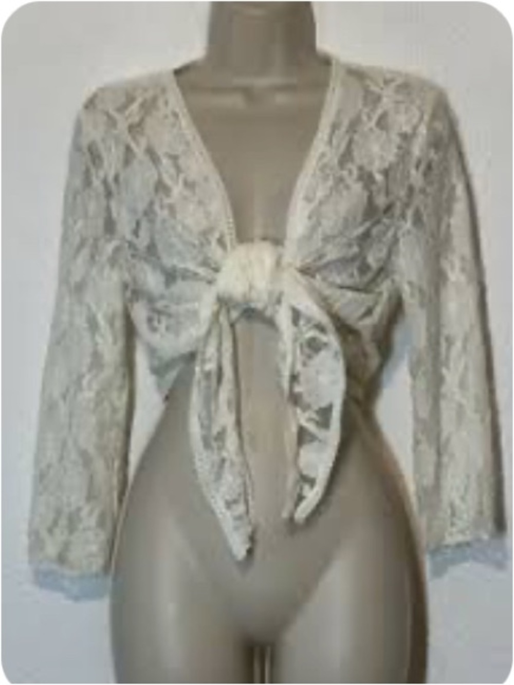 Forever 21 Cream Lace Tie-Front Blouse